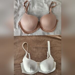 Victoria's Secret White & Beige Body By Victoria Demi Bras (EUC) 32DD